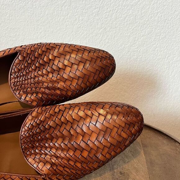 Taft The Monaco Woven Slip-On Loafers Brown Leather Dress Shoes Men's Size 44 11 - Picture 5 of 8